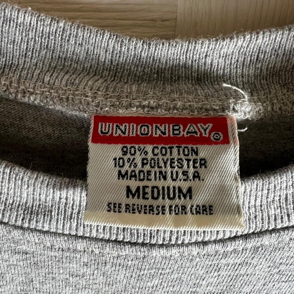 UNIONBAY Graphic Baby‎ Tee T Shirt Gray Short Sleeve 90s Y2K Size Medium - Picture 6 of 7